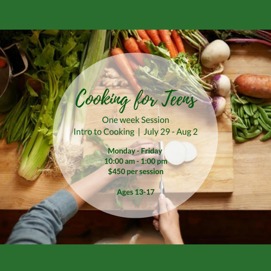 image for a Intro to Cooking for Teens Series